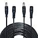 Price comparison product image Liwinting 2pcs 5m/16.4ft DC Extension Cable 2.1mm / 5.5mm Male to Female Connector, DC Power Cord Extension Cable for Power Adapter, 12V CCTV Wireless IP Camera, Monitors, Led, Car - Black