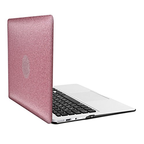 kwmobile Hardcase Laptop Hülle für Apple MacBook Air 13" (ab Mitte 2011) - Glitzer Design Rosegold dünne gummierte Schutzhülle Cover Case Tasche