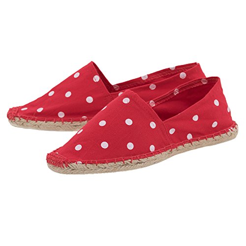 Japanwelt Classic Espadrilles Polka Dots Canvas Damen und Herren Gepunktete Sommer Slipper Größe 37 - 2