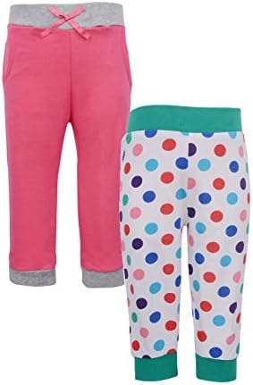 Gkidz Infants Multi Color Polka dot Print and Solid Joggers(INF-Jog-M.Polka_N_SLD-RED_Multi Color)