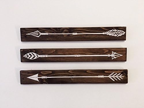 Rustic hand-painted wooden arrow plaque sign