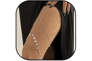Zookey Boho Pierna Cadena Plata Corazón Muslo Cadena Verano Playa Cuerpo Cadena Joyería Accesorios para Mujeres y Niñas