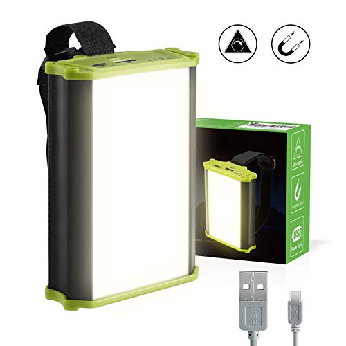LE Luz de Camping LED USB, Función de Powerbank 4400mAh, 330 lúmenes Totalmente Regulable, con Imánes