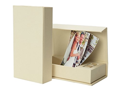 Preisvergleich Produktbild Hochzeit FotoBox mit USB-Slot. Creme Farben.