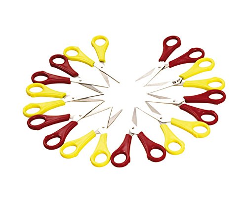 Betzold Scheren-Set 10-teilig, 13 cm lang, aus Edelstahl, mit bunten Griffen - Kinderschere Schere Bastelschere basteln ausschneiden Kinder Kindergarten Kinderkrippe Gruppenset Scherenset