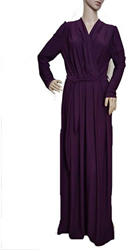 Posh Maxi Dress Pleated Nursing 2 in 1 Dress Abaya Kaftan Jilbaya (Plum Purple)