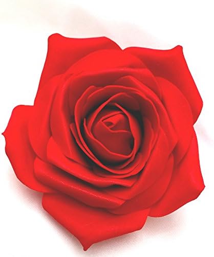 Red Open Rose Artificial Hair Flower Clip Buttonhole Corsage by Fabulous Fascinators