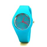 Mädchen Jungen Kinder Armbanduhr, Silikon Kontrast Farbe Kollision Spring Summer Armbanduhr für Kinder (hellblau)