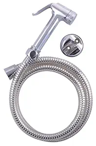 SHAKS TRADERS Brass Health Faucet Gun (Silver, Chrome Glossy Finish)