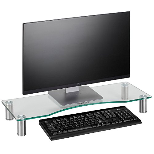 VonHaus Groer gebogener Stnder aus Glas fr Computer, Laptops & TV - 70 x 24cm VonHaus Groer gebogener Stnder aus Glas fr Computer, Laptops & TV - 70 x 24cm