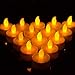 Produktbild GPCT [Set von 24] flackerndes [Flammenlose] schnurlose LED-Teelicht Kerzen. Ideal für Hochzeit, Ehe, Geburtstagsfeiern, bathoom, Schlafzimmer, Küche, Festivals, Weihnachtsschmuck (Warm Amber)