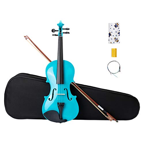 Artall faite à la main Student acoustique 4/4 pour violon débutant Lot 4/4 4/4 Glossy Blue
