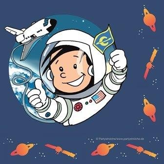 20 Servietten * Astronaut Flo * // Kindergeburtstag Kinder Geburtstag Feier Set Mottoparty Partygeschirr Deko Fest Party Motto Deko Weltraum Space Alien Raumschiff All Napkin Papierservietten