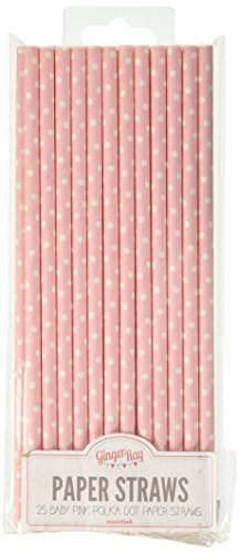 Polka Dot Papier Party / Hochzeit Strohhalme Baby Rosa