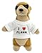 Produktbild Personalisiertes Erdmännchen Plüsch Spielzeug mit T-shirt mit Aufschrift Ich liebe Flann (Vorname/Zuname/Spitzname)