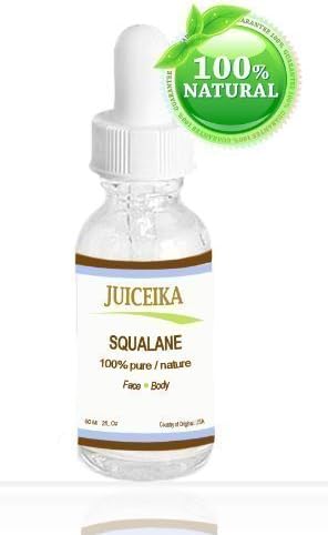 SQUALANE 100% Pure / Natural. 2 oz - 60 ml By Juiceika. Rapidly penetrates the skin and is absorbed quickly and completely without any lingering residue.
