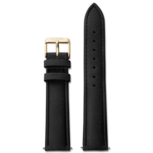Cluse Damen Uhrenarmband Leder La Bohème Schwarz/Goldfarben CLS021