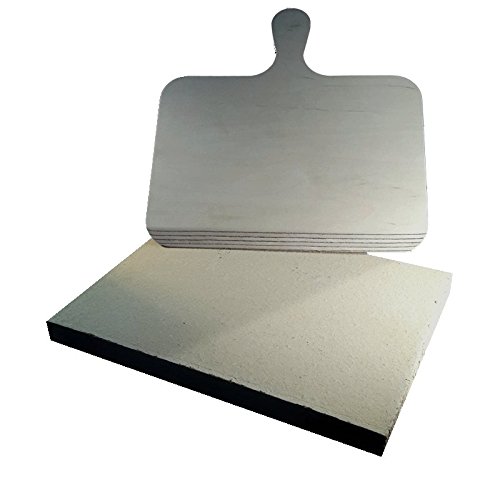 Pizzaschieber Pizzaschaufel Flammkuchenbrett Pizzabrett Ofenschieber Pizza aus Holz 38 x 42cm, Birke - 2