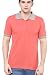 Colors Couture Tomato Red with Grey Collared Neck Half Sleeves Slim Fit Polo T-Shirt for Men RS.369.00