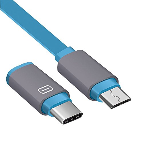 Skitic 2 in 1 Ausziehbares Roll-up Micro USB Typ C Metall Ladekabel Datenkabel Schnellladekabel für Huawei P9/ P9 Lite/ P8/ P8 Lite, Samsung Galaxy S7/ S7 Edge/ S6 / S6 Edge / S5 / S4, Galaxy Note 5/ 4/ 3/ 2, HTC, Sony, Oneplus, Xiaomi, LG, Motorola, Alle Handys und Tablette mit Android System (Blau) - 4