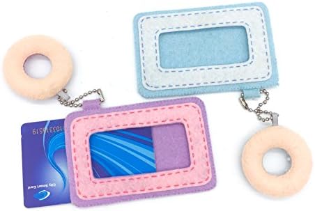 YSZ Card Holder Cover for Credit Cards Wallet with Donut Pendant, DIY with Kids 6cm*9.5cm