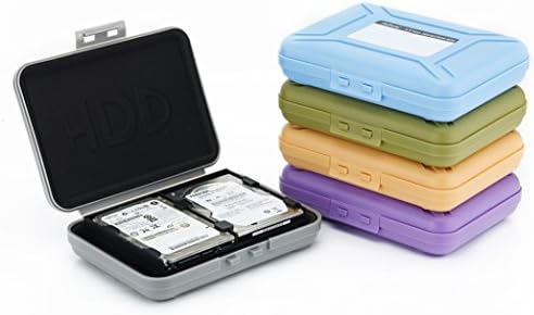 SISUN® 3.5 / 2.5 inch Professional Anti-Static HDD Protector Case , 3.5 / 2.5 Inch Hard Drive protective Case - HDD Storage Box Grey/Purple/Yellow/Blue/Green (4x2.5" Yellow)