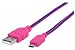 Produktbild Manhattan micro-USB Daten Kabel mit Stoffummantelung Lil/Pink