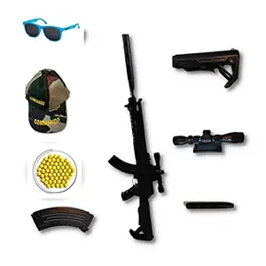 zillion billion 90 cm long ak 47 gun toy with glasses cap and bb bullets for boys kids girls sniper gun toy mouser gun toy revolver gun toy machine gun toy pubg gun toy birthday gift 5 6 7 8 9 + years
