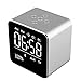 Produktbild LIGHTOP Funk Uhr Wireless Bluetooth-Lautsprecher mit eingebautem Mikrofon Mini Würfel tragbarer Lautsprecher mit LCD-Display Stereo-Subwoofer für iPhone 6/6S/7 Plus/iPad/iPod Mini