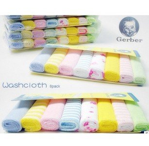 8x baby kids soft wash cloth bath feeding towel flannel wipe mixed colours