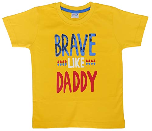 Toonyport Boys Girls Brave Like Daddy Printed Yellow T-Shirt Cotton Size-M 6-12 Months RS.99 (80.00% Off) - Amazon