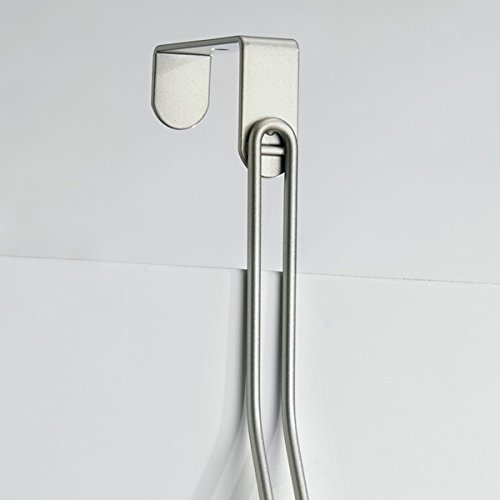 mDesign Handtuchhalter ohne Bohren montierbar – Handtuchhalter Tür-Befestigung einfach einzuhängen – als Duschhandtuchhalter, Badetuchhalter & für Kleidung – satiniert - 5