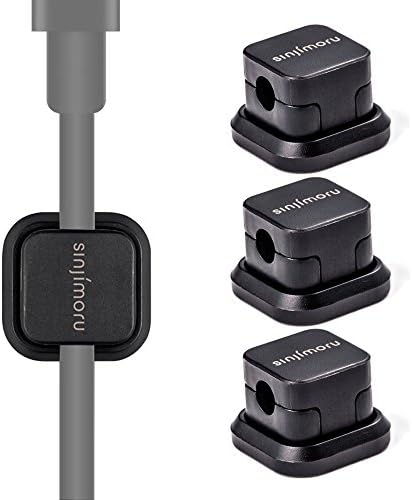 Magnetic Cable clip, Cable holder with Magnet, Multi purpose Cable Organizer for iPhone Lightning Cable and Micro USB Cable for Cable Management. Magnetic Cable Holder, Black 3 Pack