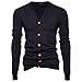 Produktbild Swallowuk Herren Strickjacke Vintage Herbst Winter Warm Slim Fit Strickpullover Männer Jacke Mantel Open Cardigan V-Ausschnitt Sweatshirt Outwear Knitwear (L, Schwarz)