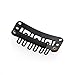 WINOMO 20pcs 6 Teeth Snap Comb Wig Clips Rubber Hair Extension (Black)