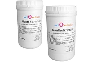 Well2wellness Cristaux de menthe sauna pour inhalation à partir de 100% huile pure de menthe 1 kg (2 x 500 g dose)