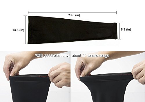 Beinlinge, Yesloo Atmungsaktiv 2 Beinlinge für Sport, Laufen, Radsport usw., Für Herr und Frauen, 2 Stück, Schwarz - 5