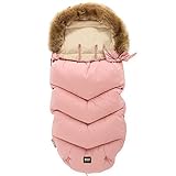  ZOPA Luxus Winter Fusak FLUFFY mit Fell - universell Fußsack fussack für Kinderwagen Buggy (Old Pink)