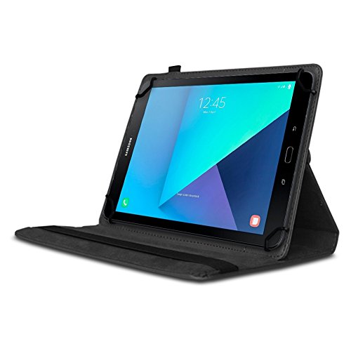 Tablet Schutz Hülle für Samsung Galaxy Tab A6 10.1 2016 aus hochwertigem Kunstleder mit Standfunktion 360° Drehbar kombiniert Schutz und Design Cover Case von NAUCI, Farben:Schwarz - 2