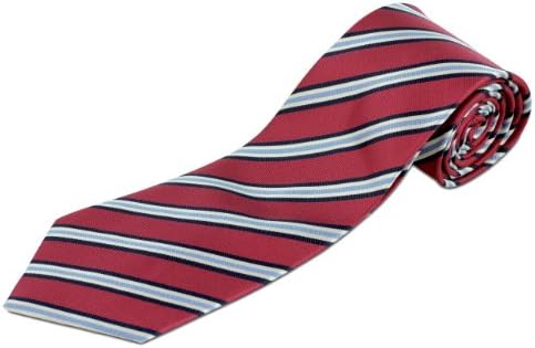 100% Silk Striped Tie (available in 63" XL and 70" XXL) -  Red -