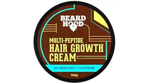 Beardhood Multi-Peptide Hair Growth Cream, 100g | 3% Procapil, Anagain & H-Gainsyl, Caffeine & Ashwagandha | Boosts Hair Growth & Prevents Hair Fall| Zero Toxin & Vegan