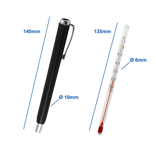 Lantelme Universal Thermometer mit Schutzhülle ( Kugelschreiber Design ) für Getränke , Tee oder auch Wein für Haus , Camping und Reise . Farbe schwarz - 4