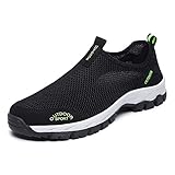  Zapatillas Hombres De Deporte Sin Cordones De Montañismo Deporte Running Zapatos Talla 39-48 para Correr Gimnasio Sneakers Deportivas Padel Transpirables Casual Zapatos de Red calados.