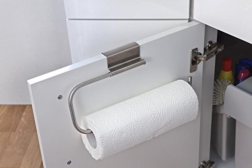 Küchenrollenhalter Küchenrollen-Türhänger Papierrollenhalter für Schranktüren oder Schubladen, Montage ohne Bohren und Schrauben, Edelstahl - 2