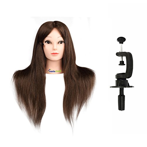 Hair Training Head Cosmetology Hairdressing, CoastaCloud Practice Training Hair Mannequin Manikin Dolls Head with Table Clamp