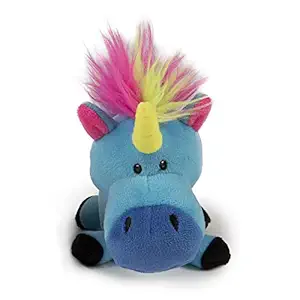 goDog 786186 Unicorns Durable Plush Dog Toy44; Blue - Small