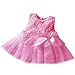 Baby Girls Sleeveless Lace Plain Floral Tutu Dress with Bowknot