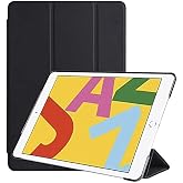Babilden Apple iPad Tablet ile Uyumlu Tablet Kılıfı Smart Cover Uyku Modlu Standlı Arkası Sert Şeffaf Kapak (Siyah, iPad 9.Ne