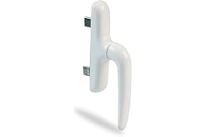 Amig - Poignée pour fenêtres ouvrantes latérales - Base en aluminium - Revêtement en PVC - Couleur blanche - Vis cachées - 172 x 27 x 59 mm - Sans carré