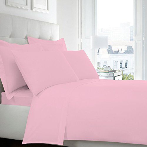 SASA CRAZE Non Iron Percale Fitted Sheet (Single, Pink)